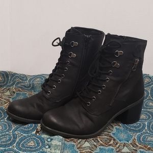 Black White Mountain Combat Boot 3 Inch Heel 10M